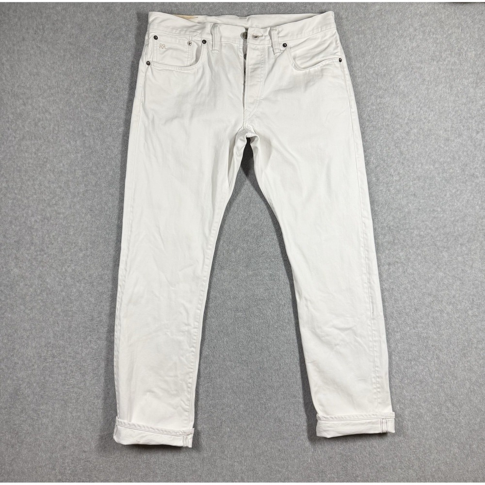 RRL Double RL Jeans Mens 34x32 White Selvedge Shuttle Woven Sanforized Denim